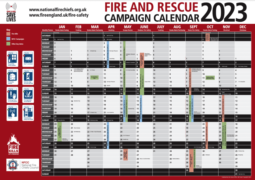 Fire Safety Campaign Calendar 2023 NFCC