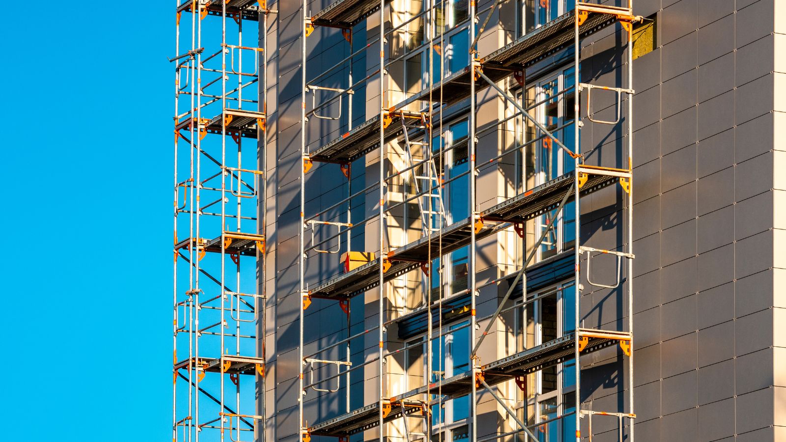 High rise building with scaffolding